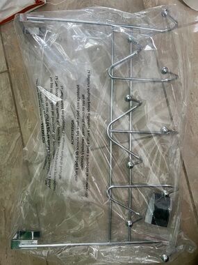 New Chrome Over-the-Door Hook Rack - Silver
